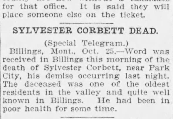CORBETT Sylvester 1824-1902